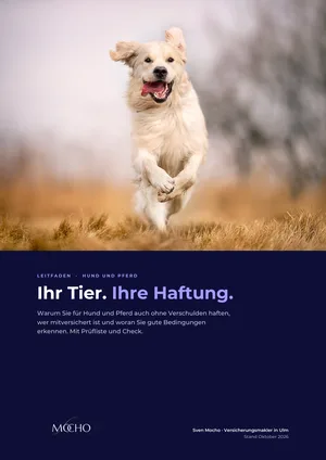 Titelseite des Leitfadens „Ihr Tier. Ihre Haftung.“